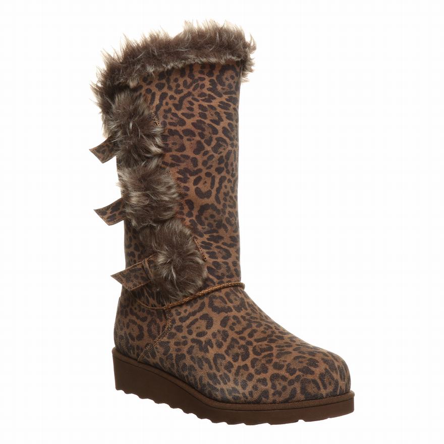 Bearpaw Genevieve Short Boots UK - Women's Boots Leopard ||VYBNLD-235||